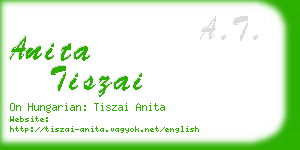 anita tiszai business card